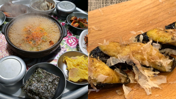 (좌측부터) 신동꽃게장의 꽃게알탕, 초미당의 가지초밥 /사진=온라인 커뮤니티