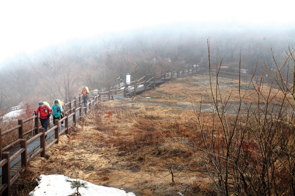 지리산 화개재. 여기서부터 토끼봉까지 지긋지긋한 오르막이 이어진다.