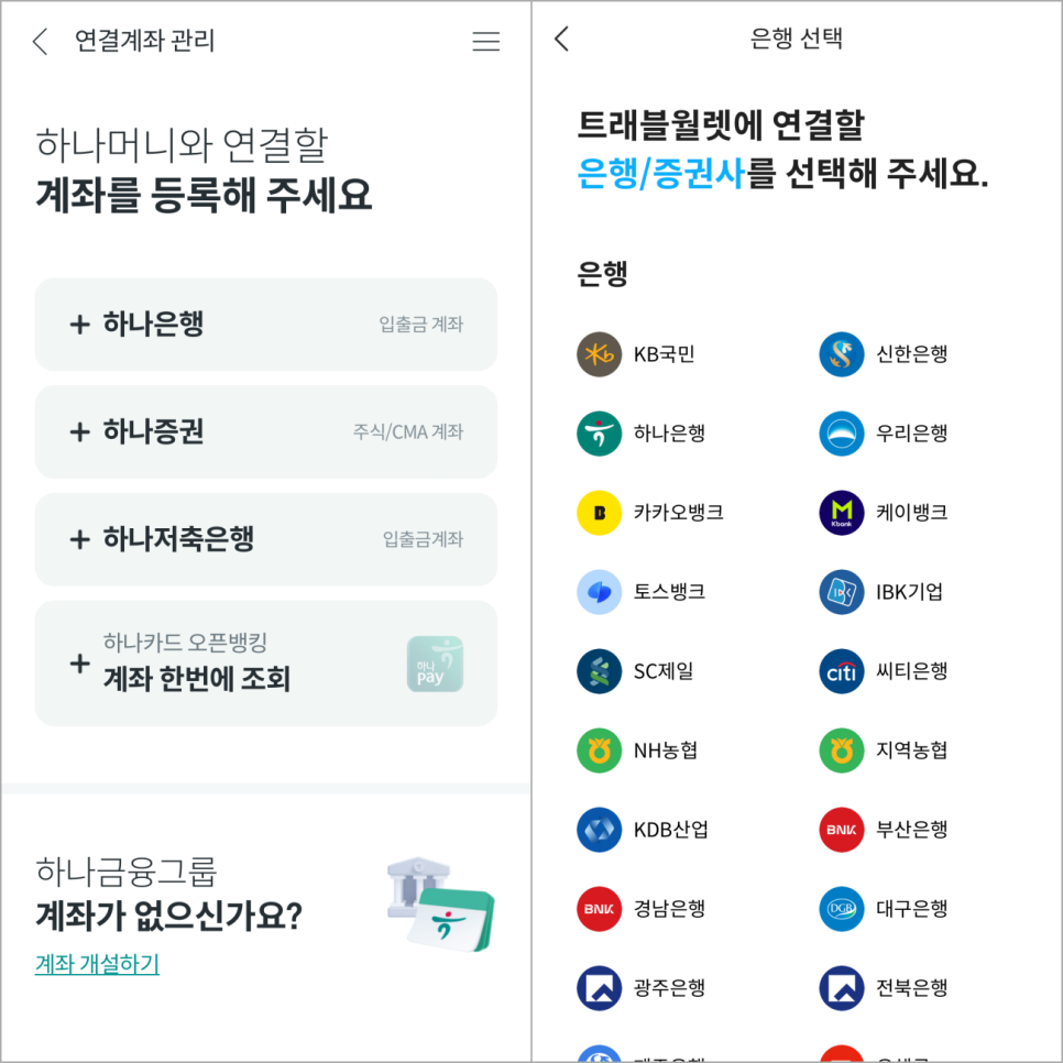 (좌) 트래블로그 (우) 트래블월렛