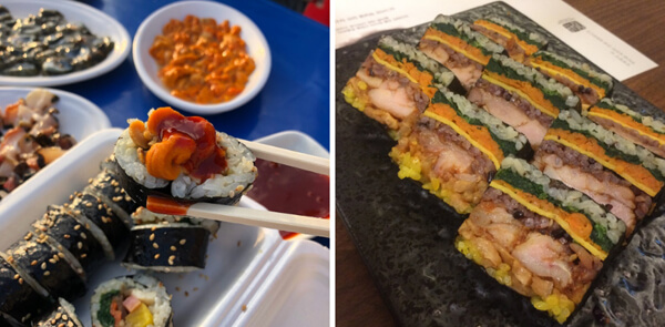 일품요리로도 손색없는 전국 이색 김밥