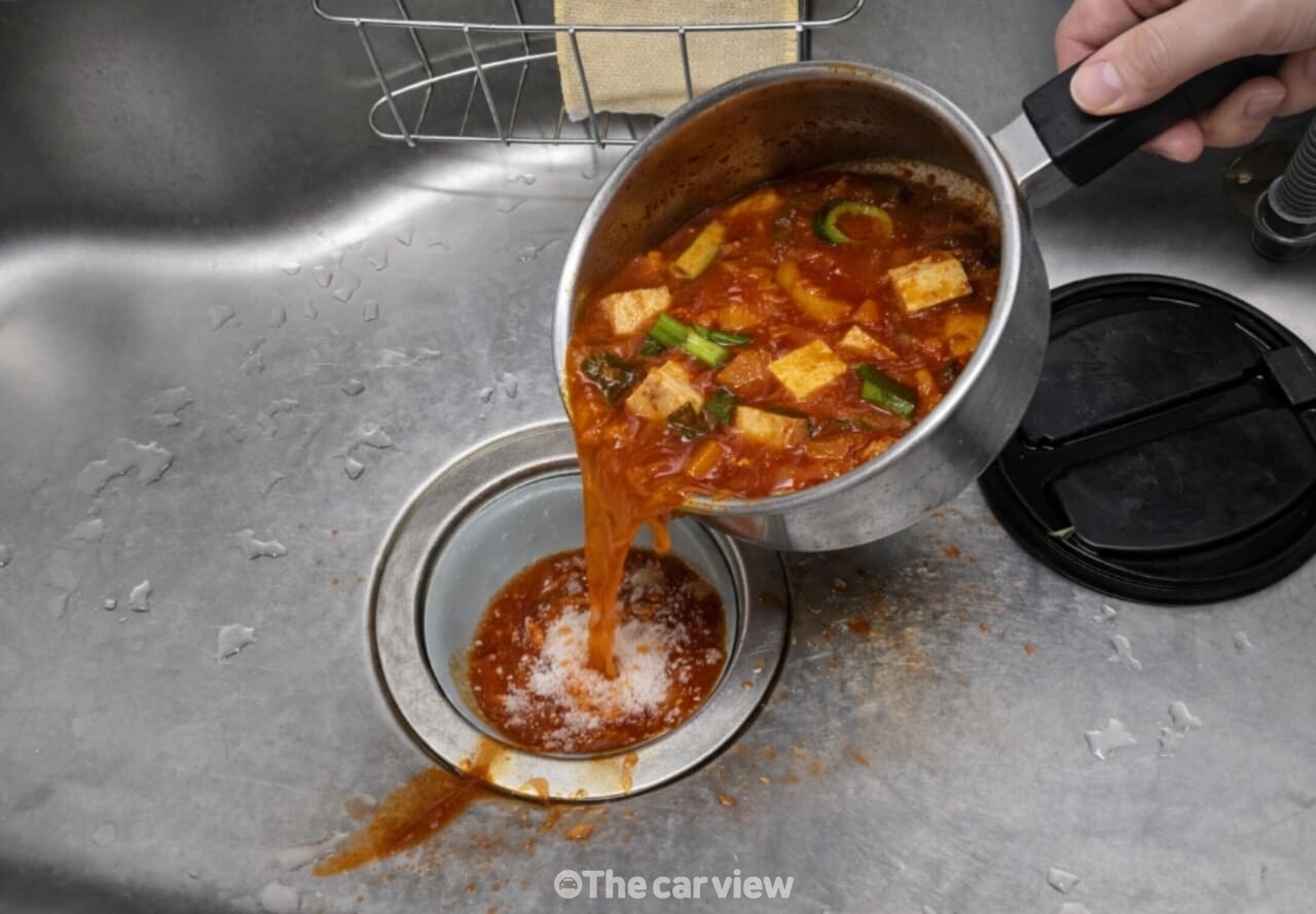 주방 싱크대 배수구 청소 / 사진=더카뷰