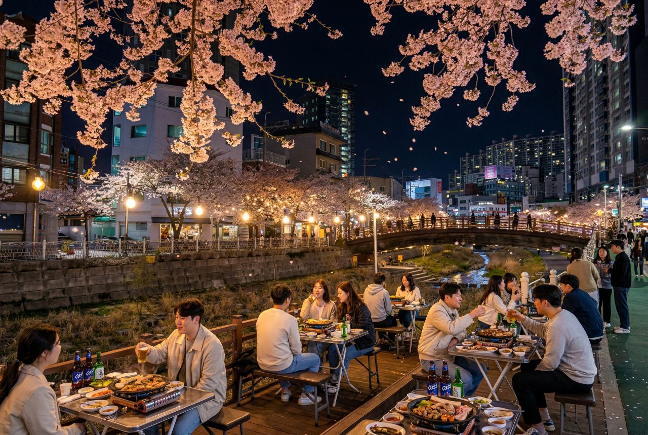 성북천 야장의 매력 / AI 생성형 이미지