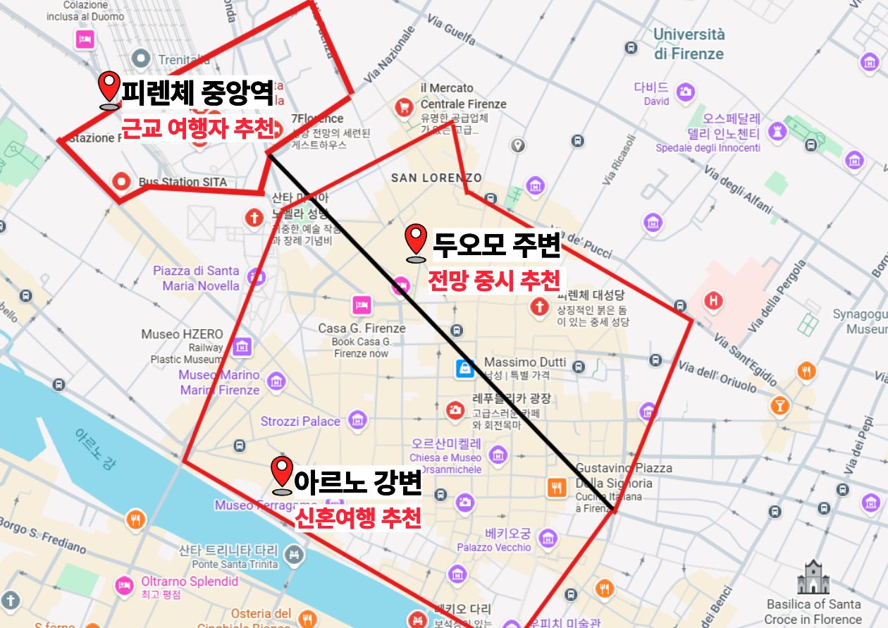 피렌체 숙소 위치 꿀팁 / ⓒ인포매틱스뷰