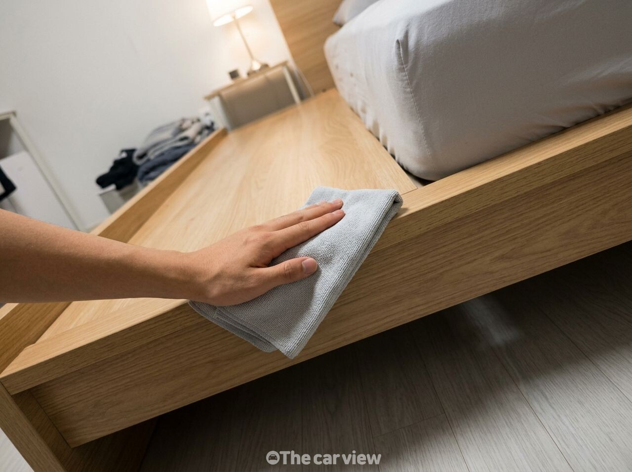 침대 프레임 먼지 청소 / 사진=더카뷰