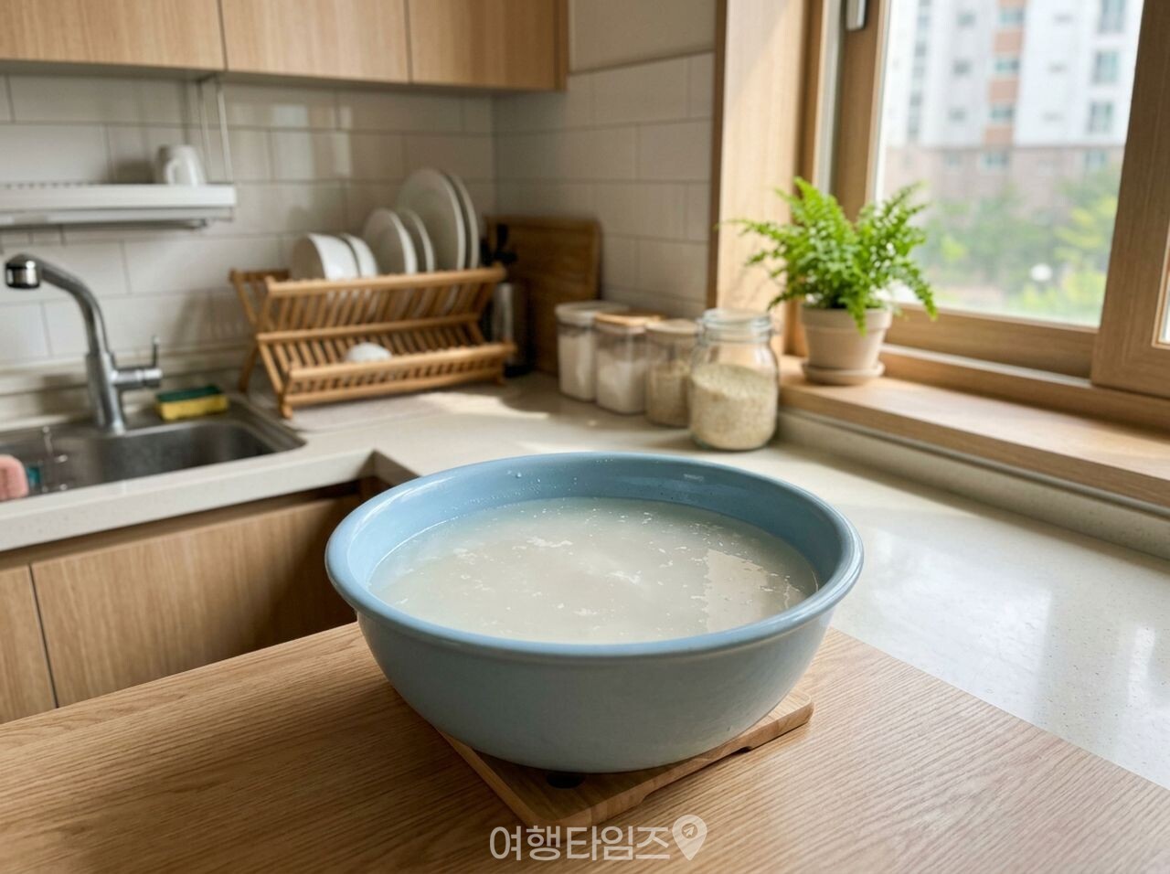 쌀뜨물로 마루 바닥 청소 / 사진=여행타임즈