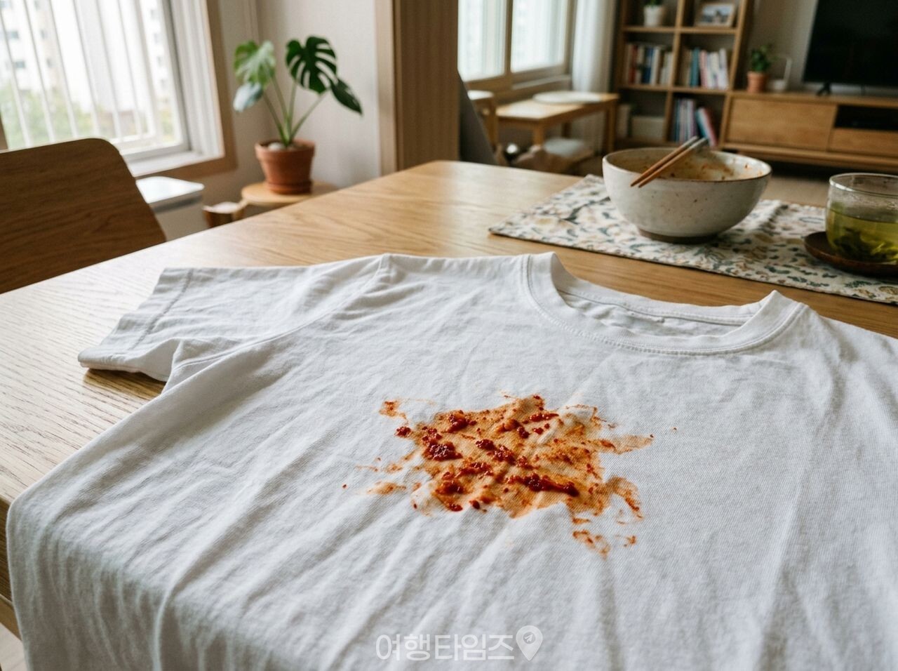 김치국물 얼룩 빨래 / 사진=여행타임즈