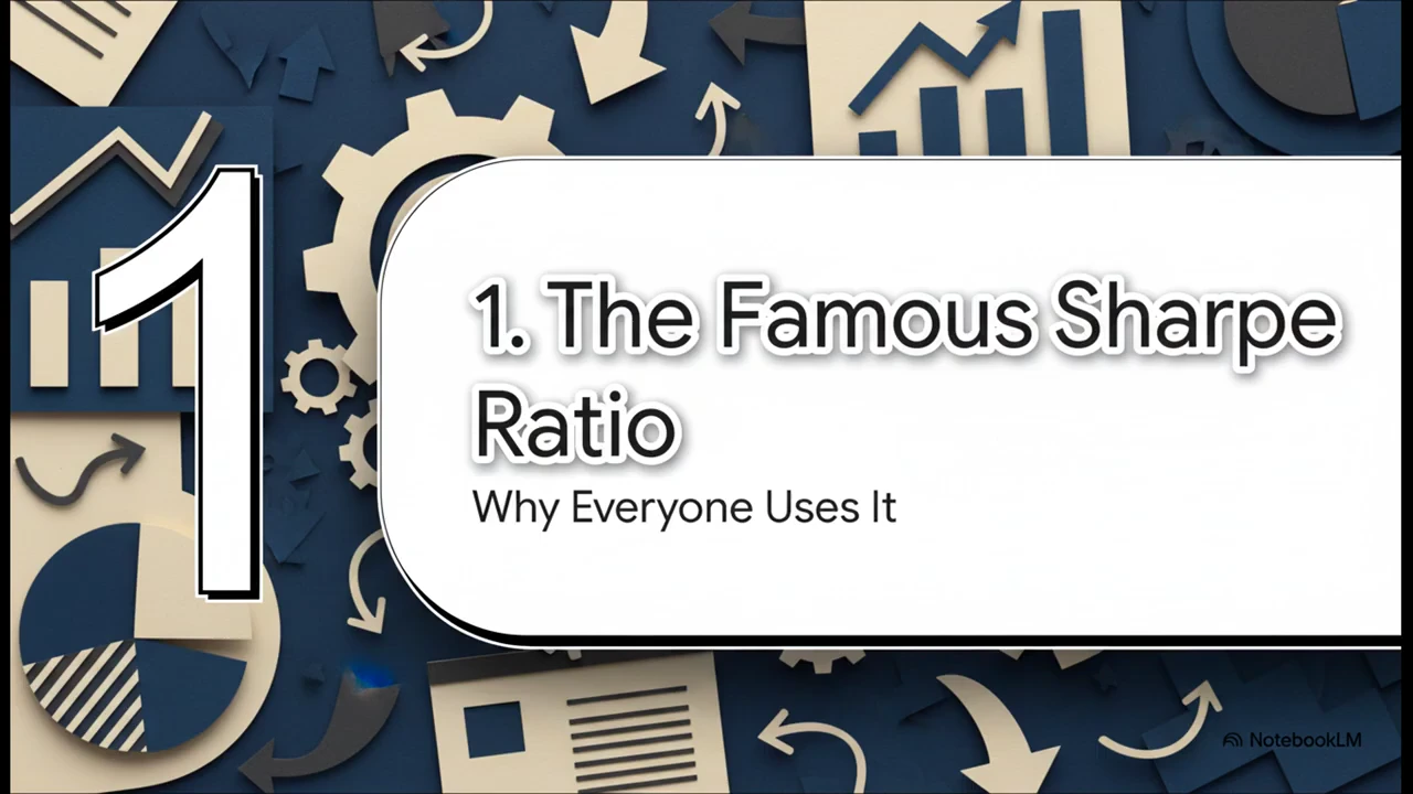 '1. The Famous Sharpe Ratio'라는 문구가 적힌 발표 슬라이드 화면