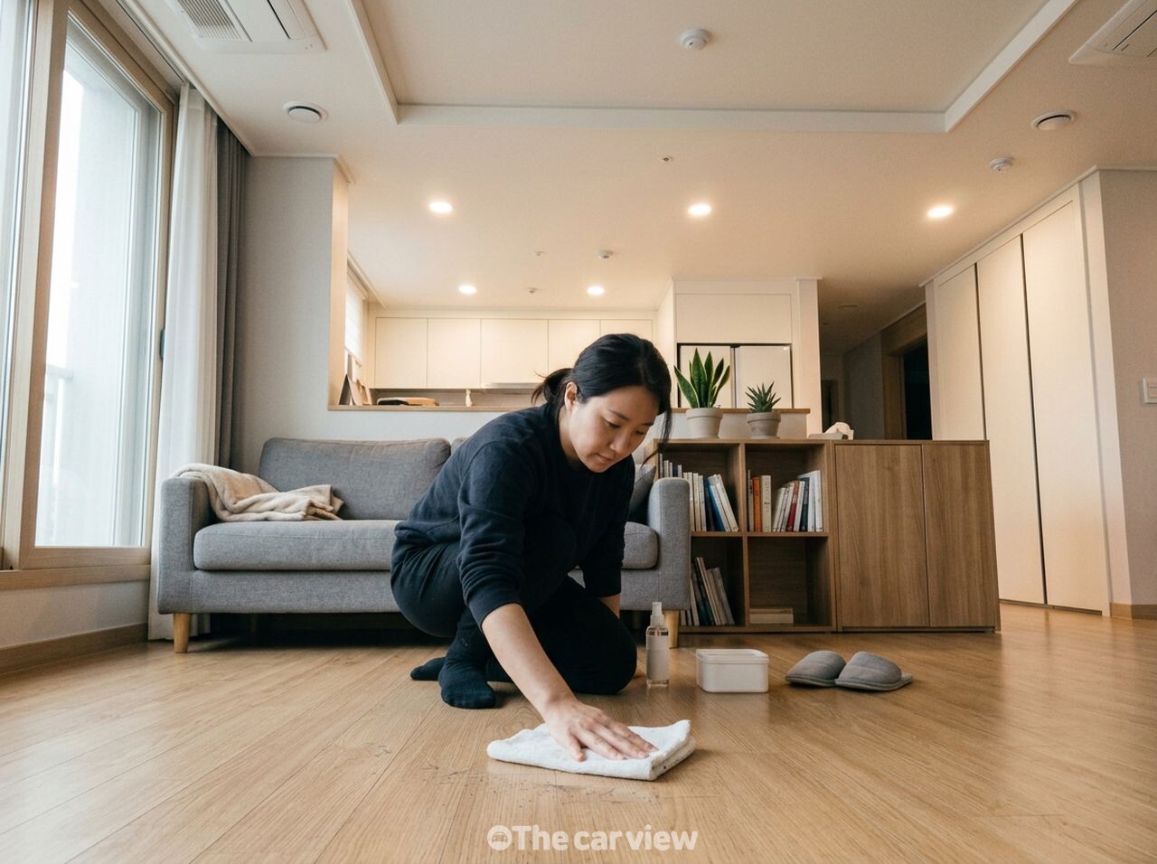 바닥 걸레질 / 사진=더카뷰