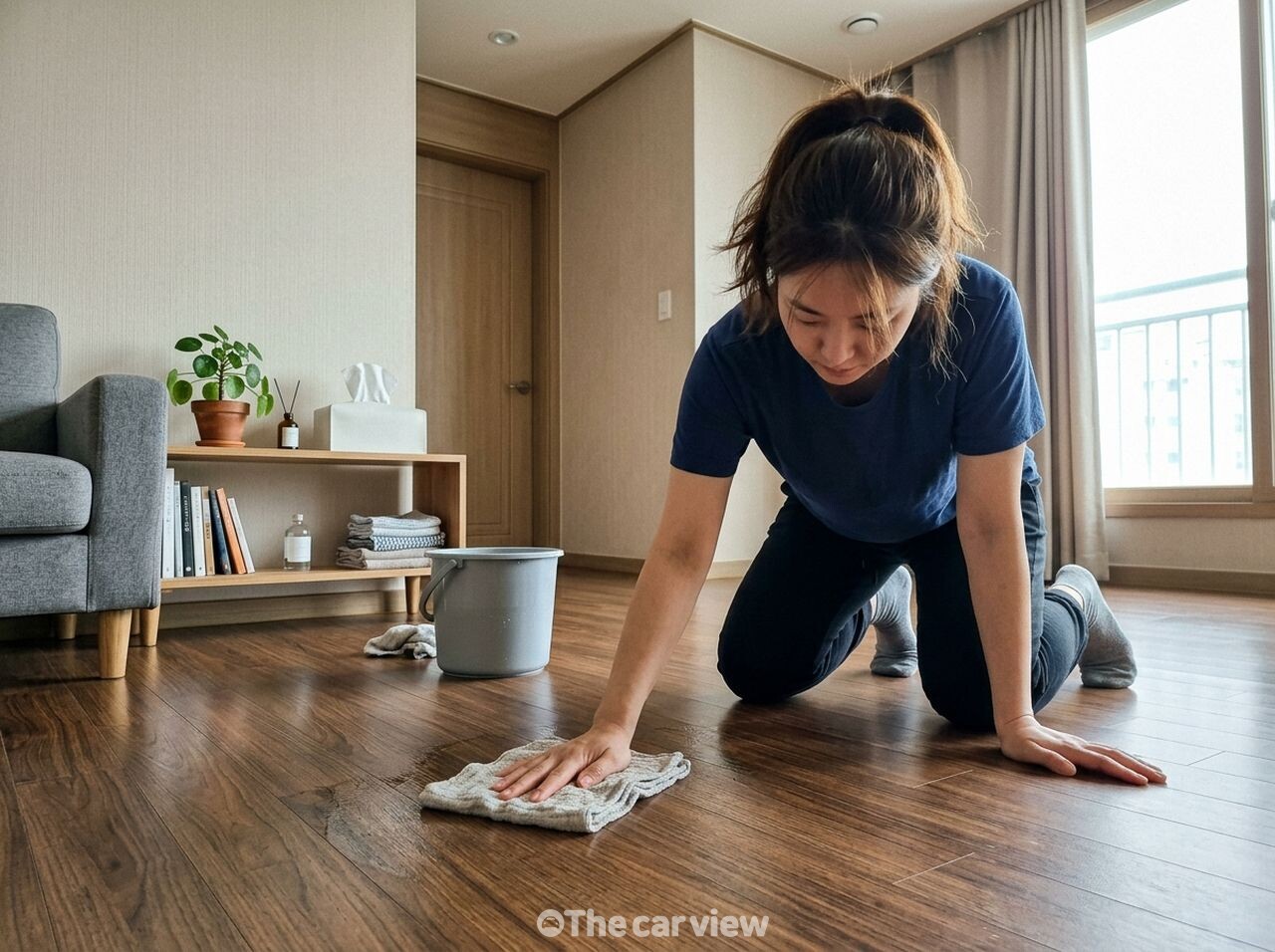 여름 바닥 끈적임 청소 / 사진=더카뷰