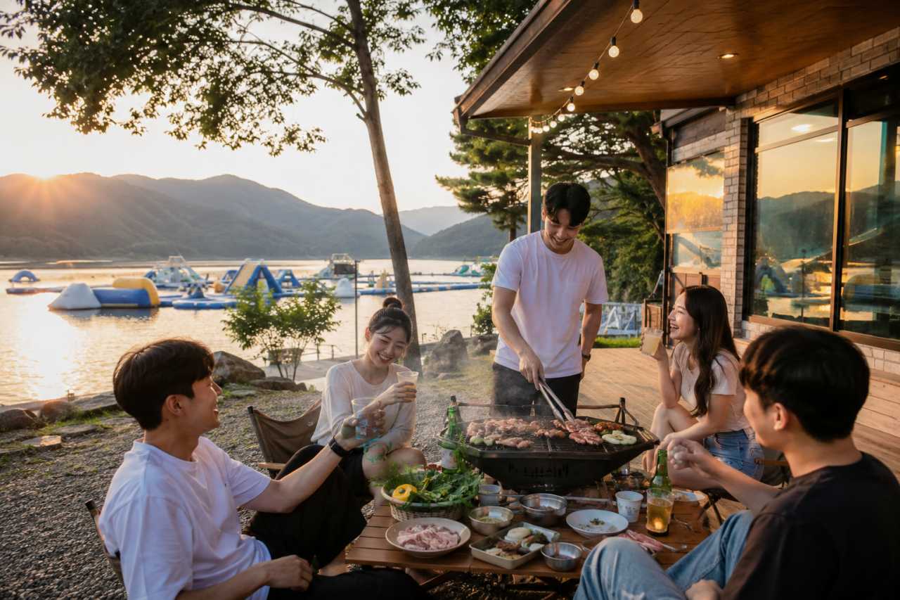 무더운 여름, 가평 빠지에서 즐거운 여름 보내기  / 이해를 돕기 위한 ai 이미지