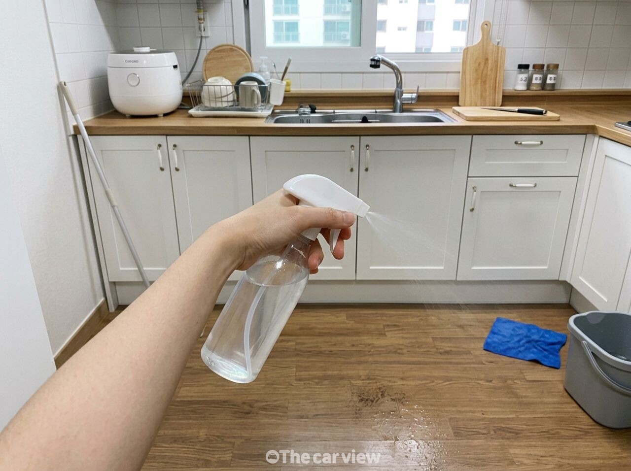 쌀뜨물 소주 바닥 청소 / 기사 이해를 돕기 위한 Ai 이미지