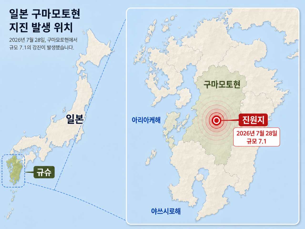 구마모토 지진 발생지역