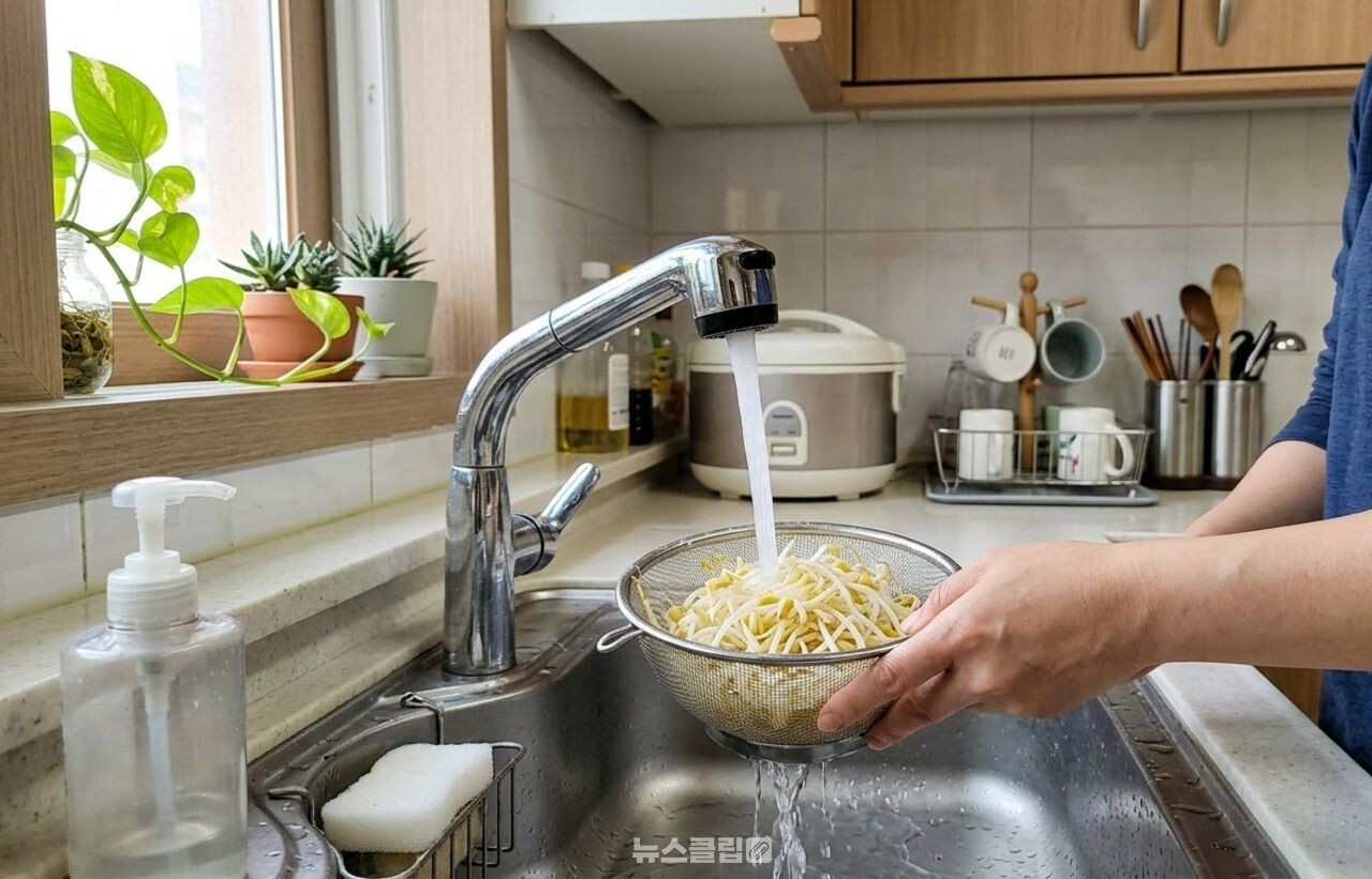 콩나물 데치기 / 기사 이해를 돕기 위한 AI 이미지