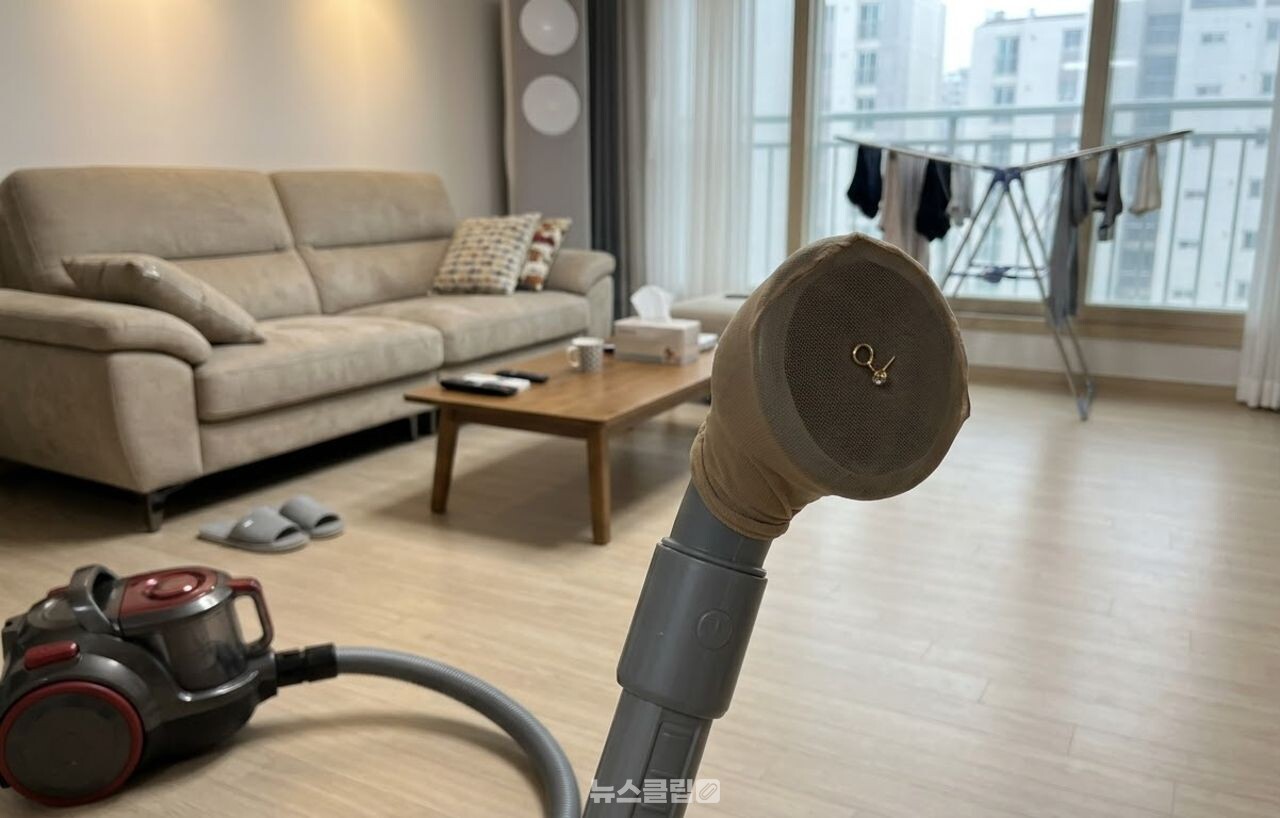 청소기 스타킹 활용 / 기사 이해를 돕기 위한 AI 이미지