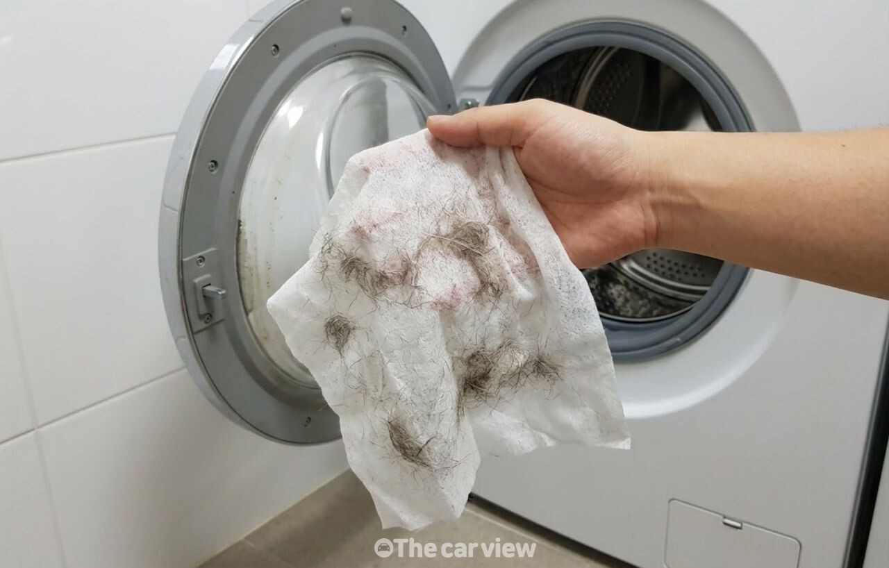 물티슈로 세탁기 털 제거 / 기사 이해를 돕기 위한 AI 이미지
