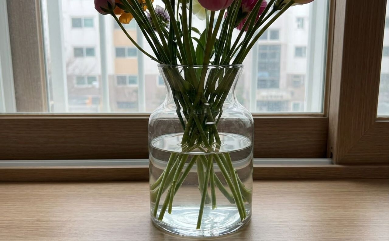 꽃다발 아스피린 화병 / 기사 이해를 돕기 위한 AI 이미지