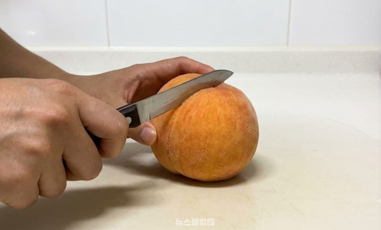 복숭아 껍질 벗기는 방법 / 기사 이해를 돕기 위한 AI 이미지