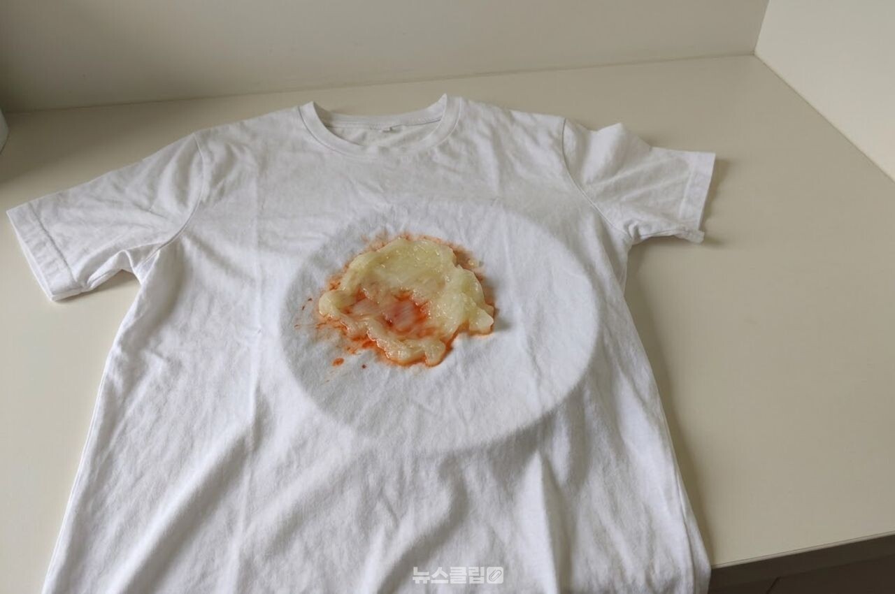 흰옷 김치 국물 얼룩 제거 / 기사 이해를 돕기 위한 AI 이미지