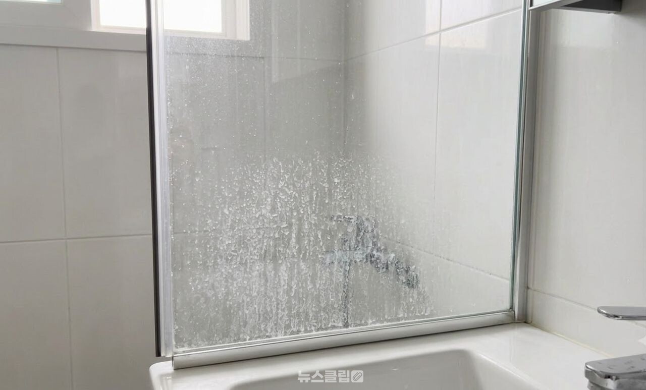 샤워부스 물때 청소 / 기사 이해를 돕기 위한 AI 이미지