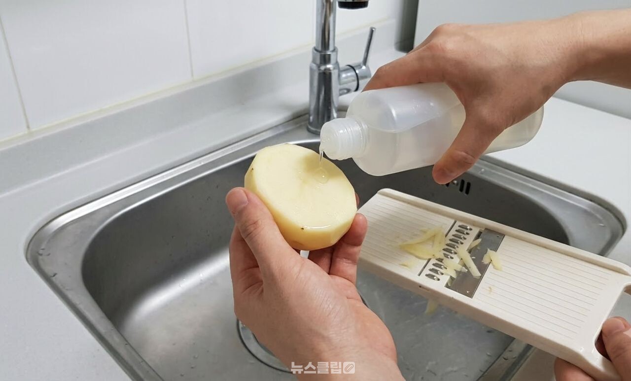 채칼 설거지 / 기사 이해를 돕기 위한 AI 이미지