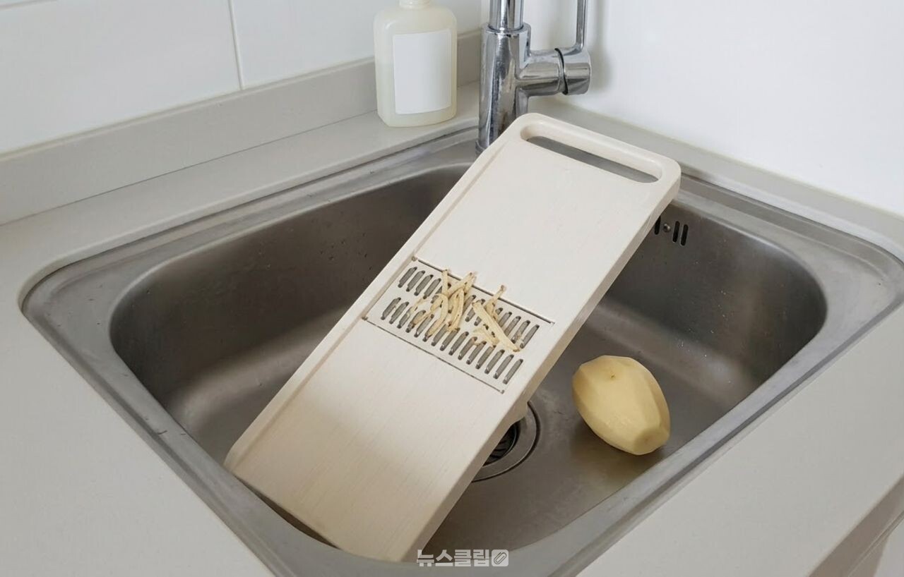 채칼 설거지 / 기사 이해를 돕기 위한 AI 이미지