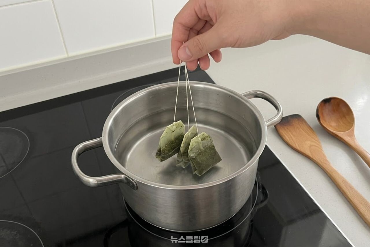 나무 조리도구 녹차 티백 설거지 / 기사 이해를 돕기 위한 AI 이미지