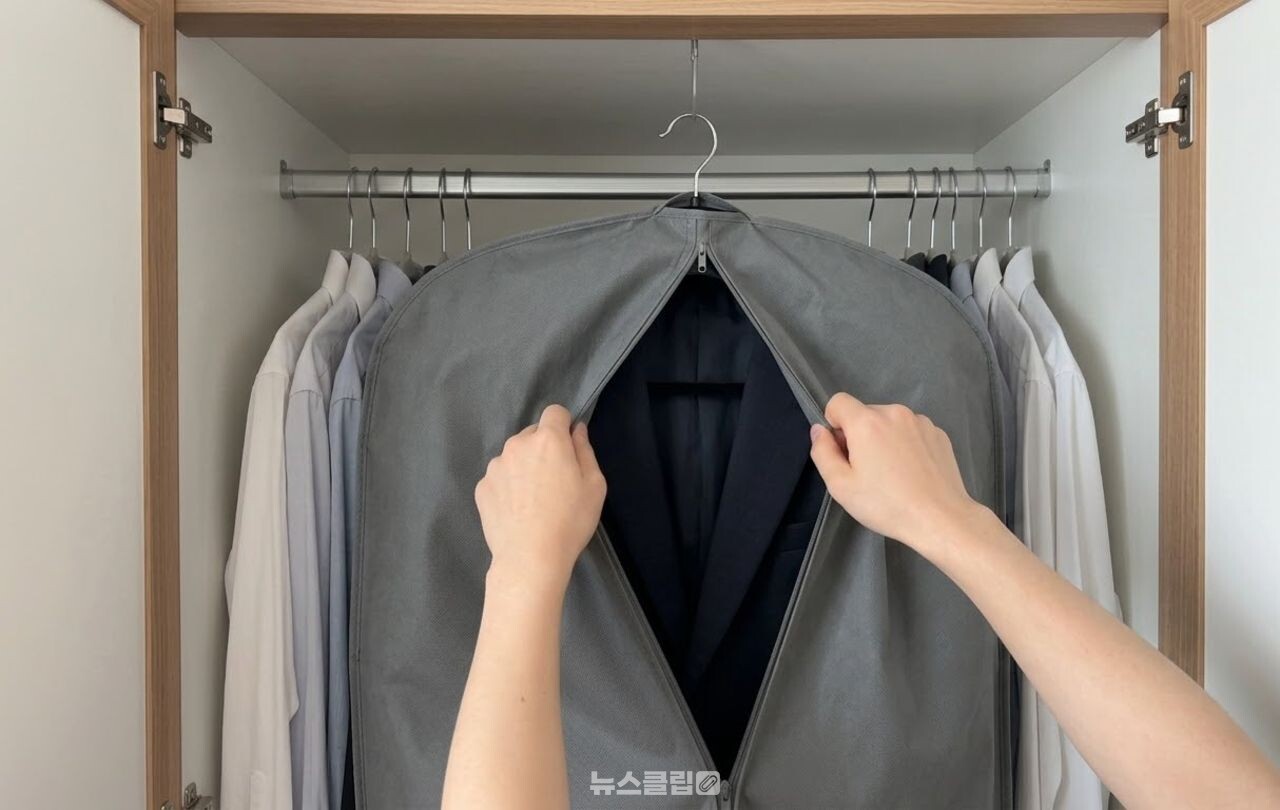 세탁소 정장 비닐 / 기사 이해를 돕기 위한 AI 이미지