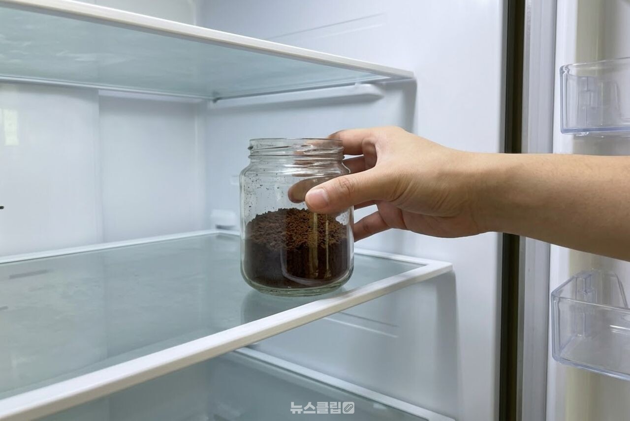 냉장고 냄새 커피 찌꺼기 / 기사 이해를 돕기 위한 AI 이미지