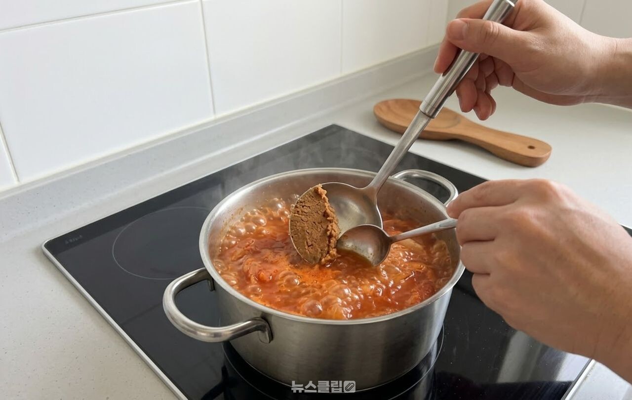 김치찌개에 된장 풀기 / 기사 이해를 돕기 위한 AI 이미지
