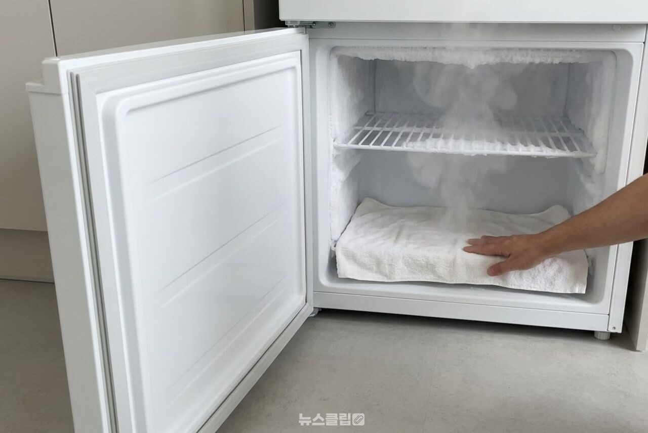 냉동실 성에 제거 / 기사 이해를 돕기 위한 AI 이미지