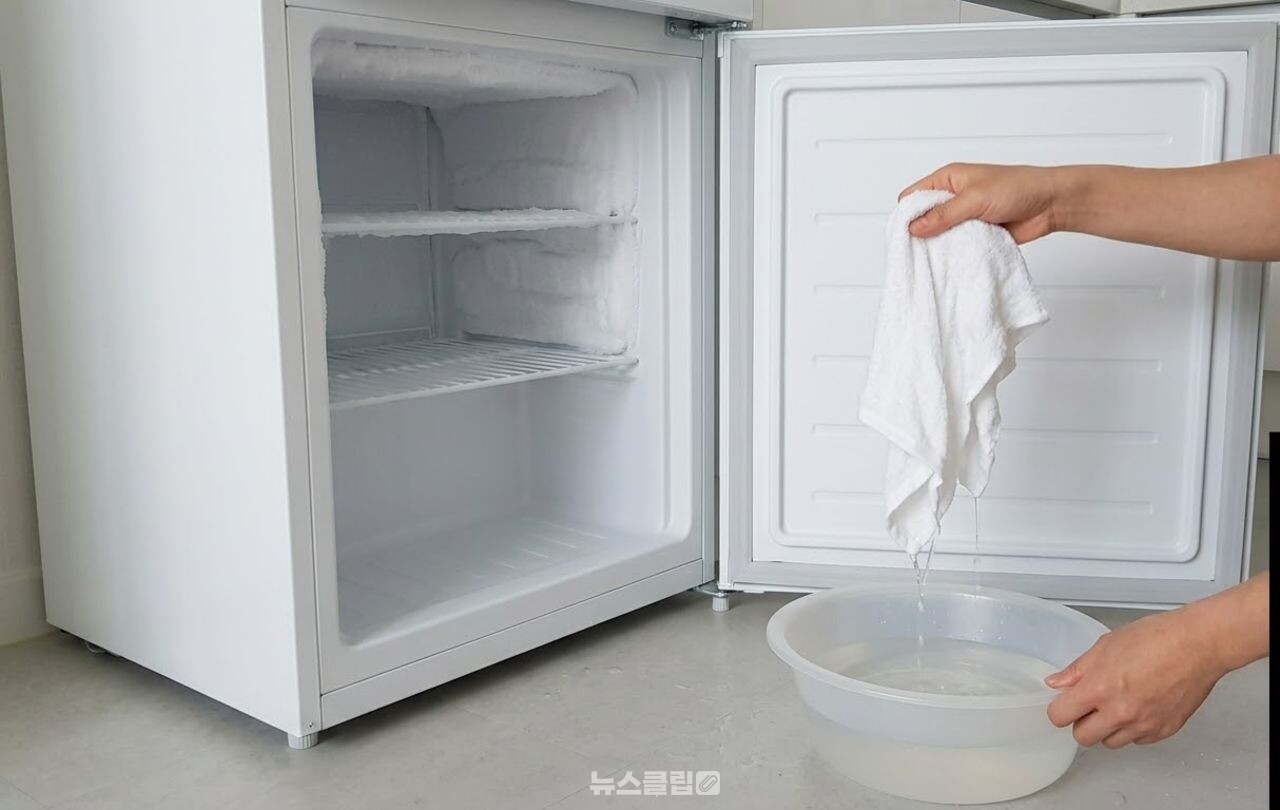 냉동실 성에 제거 / 기사 이해를 돕기 위한 AI 이미지