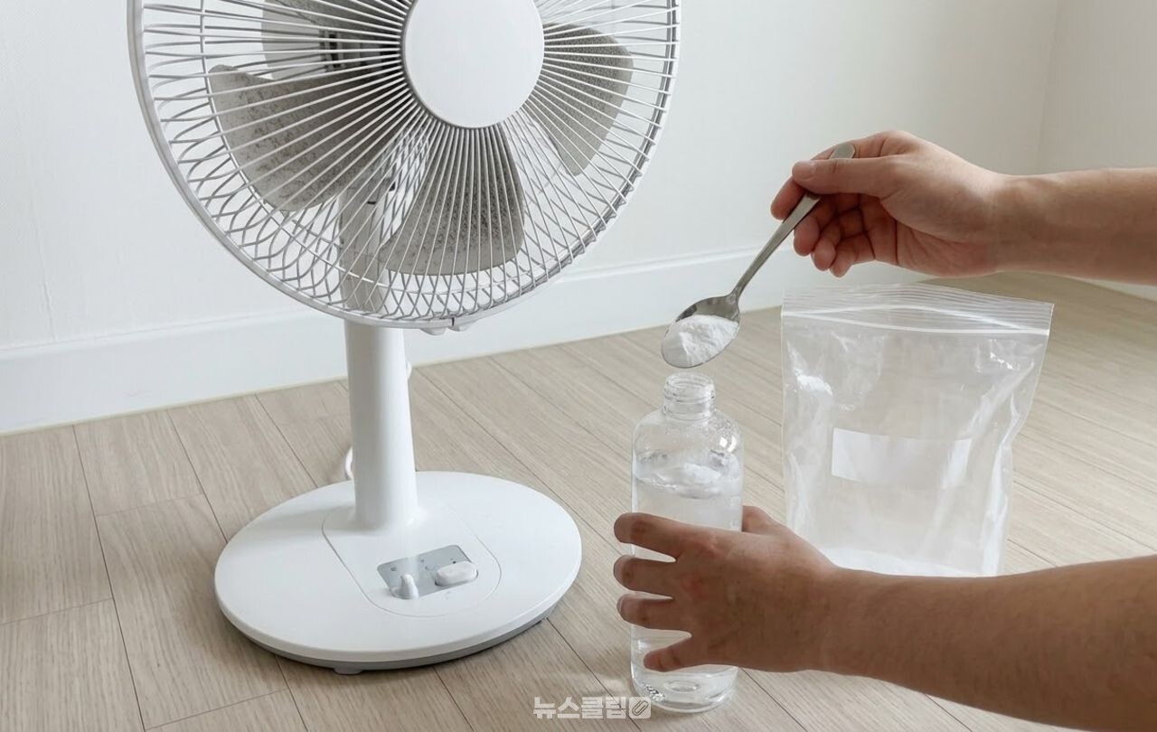 선풍기 날개 먼지 청소 / 기사 이해를 돕기 위한 AI 이미지