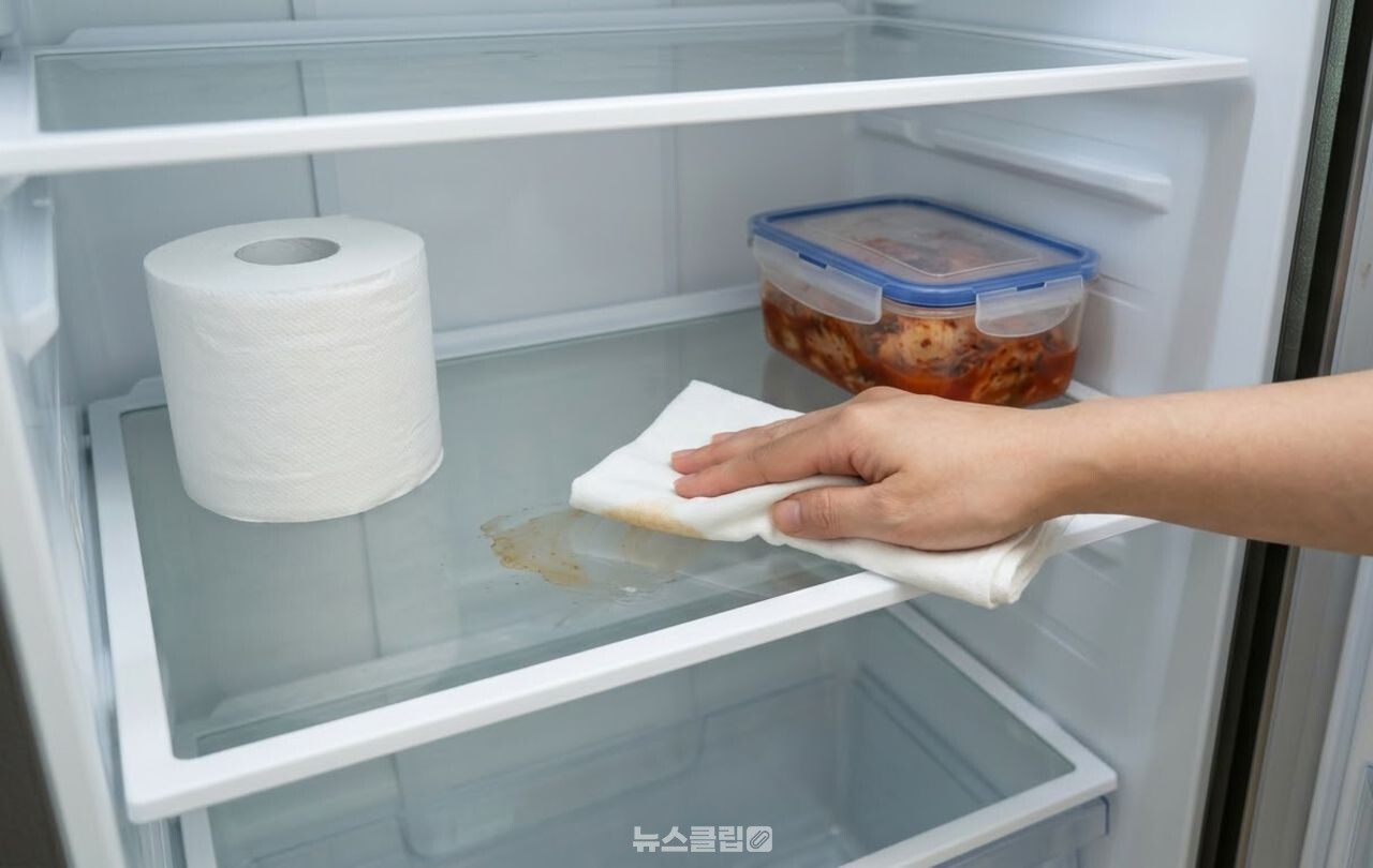 휴지로 냉장고 냄새 제거 / 기사 이해를 돕기 위한 AI 이미지