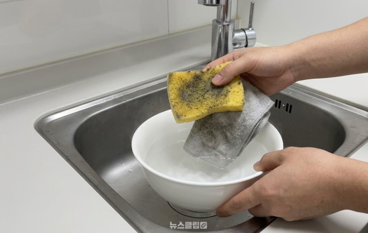 수세미 걸레 관리 / 기사 이해를 돕기 위한 AI 이미지