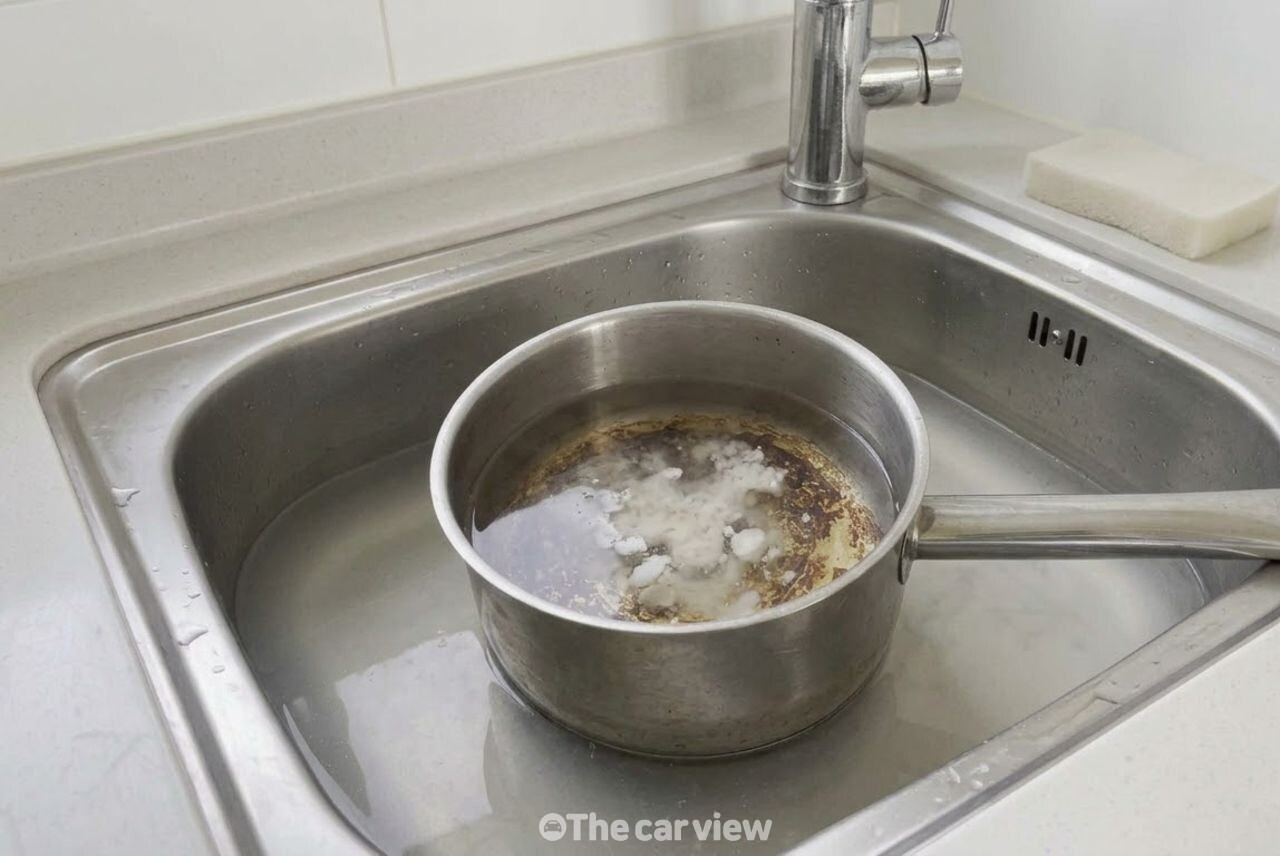 식기세척기 세제로 냄비 탄 자국 지우기 / 기사 이해를 돕기 위한 AI 이미지