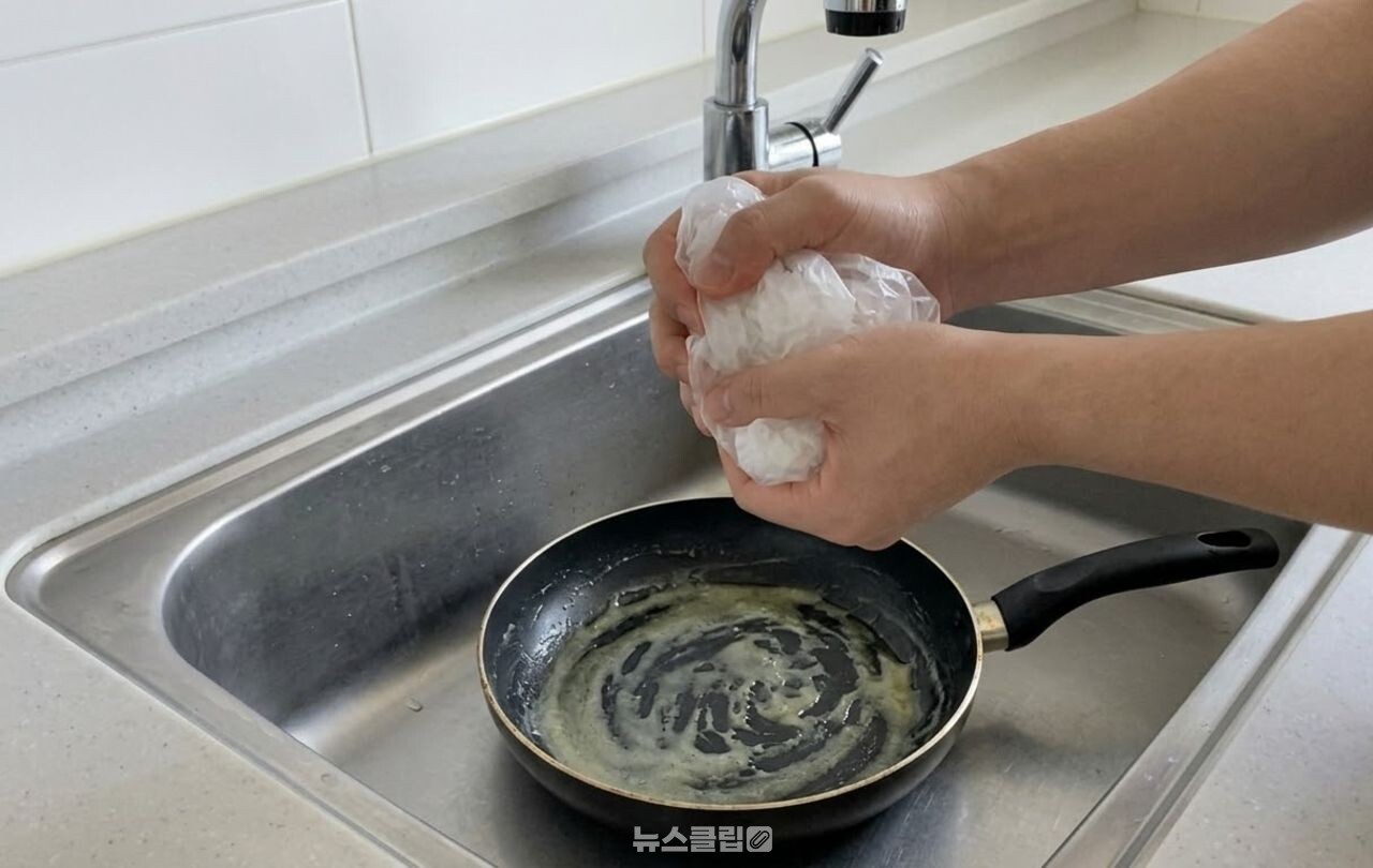 비닐봉지 설거지 / 기사 이해를 돕기 위한 AI 이미지