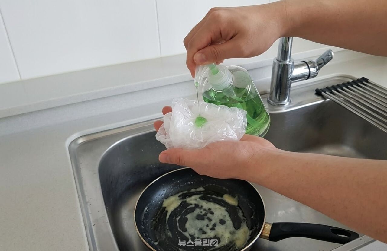 비닐봉지 설거지 / 기사 이해를 돕기 위한 AI 이미지