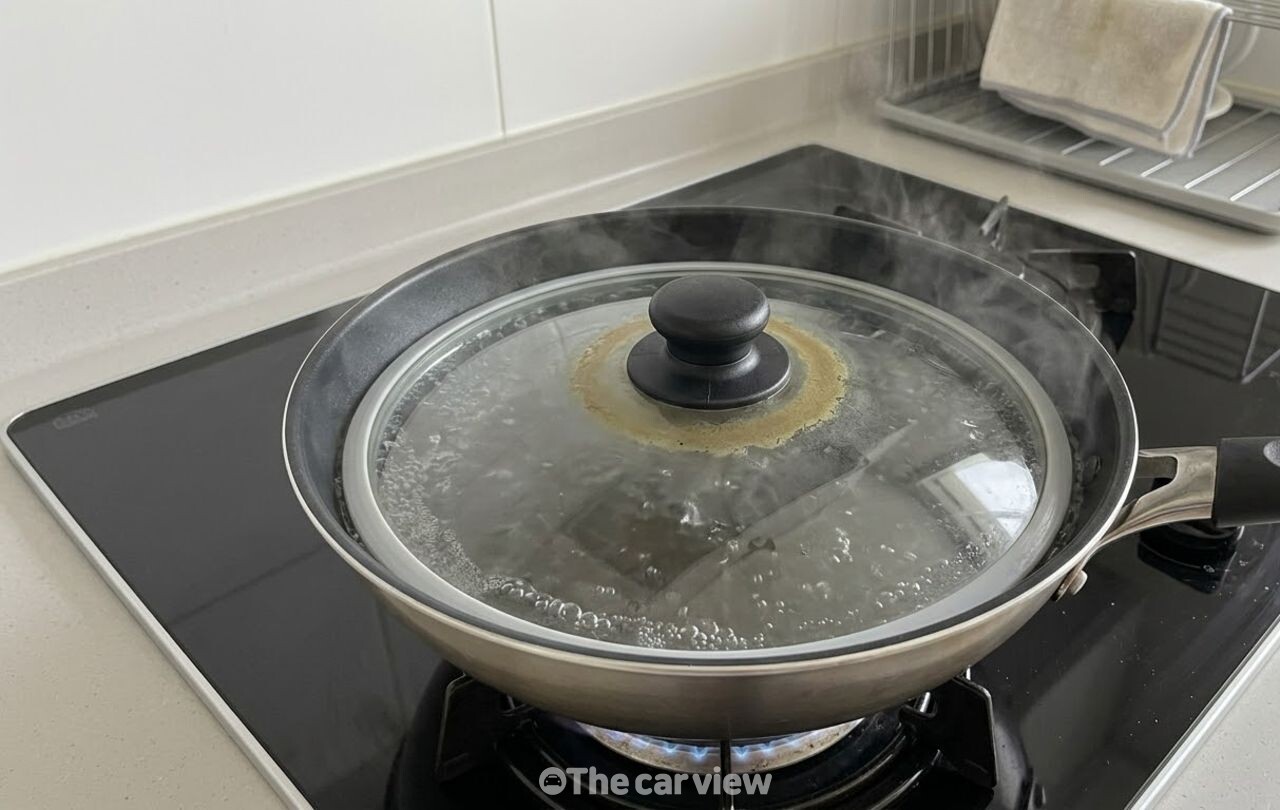 냄비 뚜껑 틈새 설거지 / 기사 이해를 위한 생성형 이미지