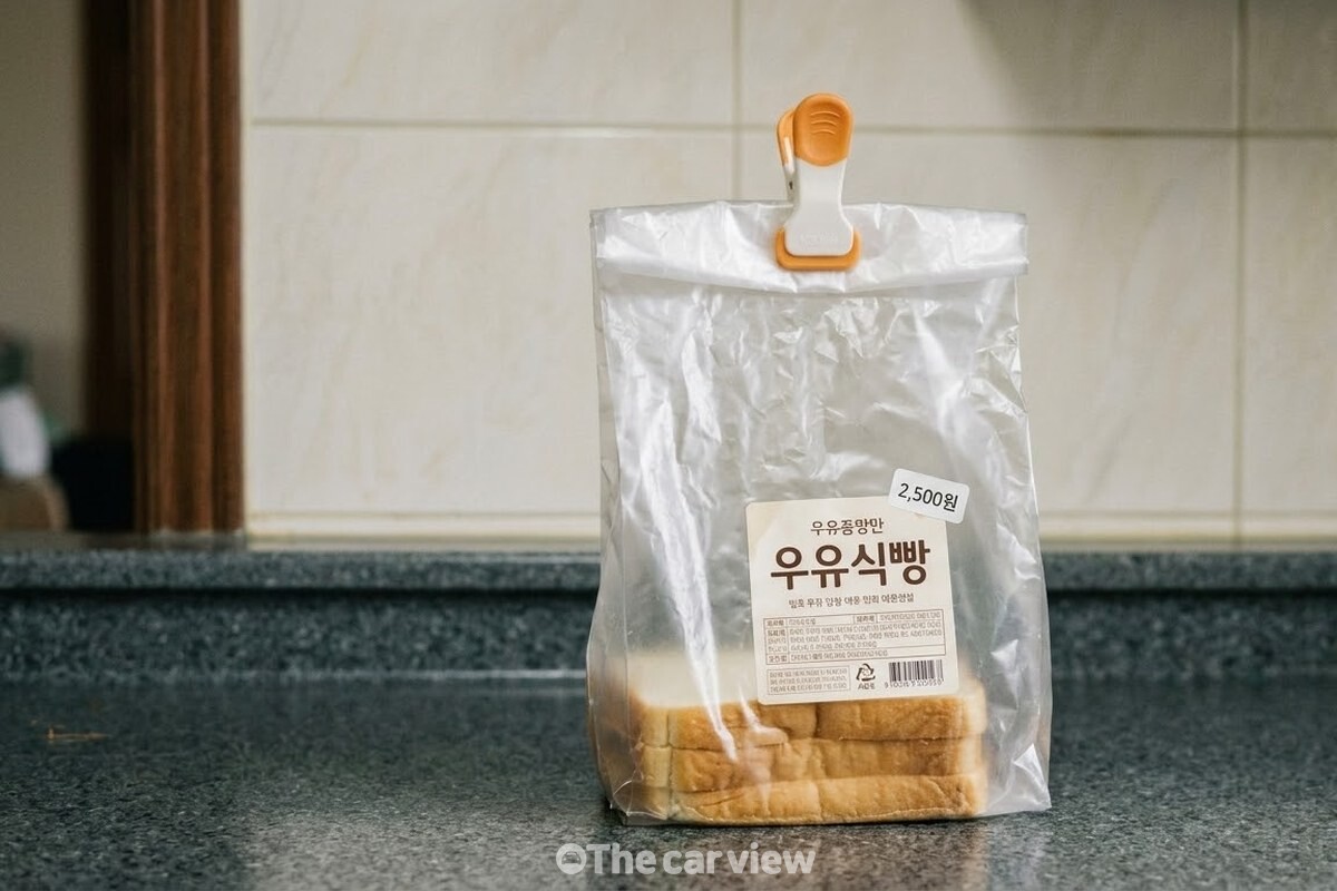 이틀이나 사흘 안에 먹을 서너 장만 봉지에 남기고 입구를 두어 번 접어 집게로 집은 실온 보관 상태다. / 기사 이해를 돕기 위한 생성형 이미지