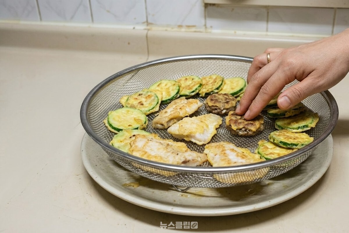 채반에 겹치지 않게 펼쳐 김이 빠지도록 식히는 전. / 기사 이해를 돕기 위한 생성형 이미지