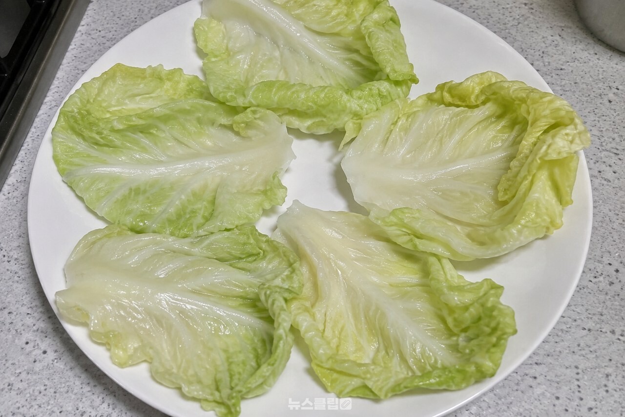 넓은 접시에 펼쳐 식히는 찐 양배추 / 기사 이해를 돕기 위한 생성형 이미지