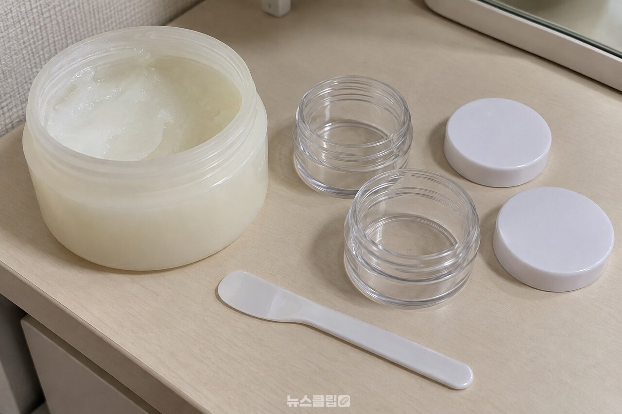 보습 젤리와 작은 용기 준비 / 기사 이해를 돕기 위한 생성형 이미지