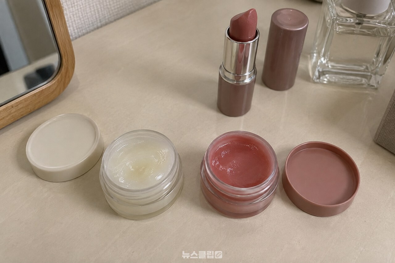 작은 용기에 담은 향기 밤과 컬러 립밤 / 기사 이해를 돕기 위한 생성형 이미지