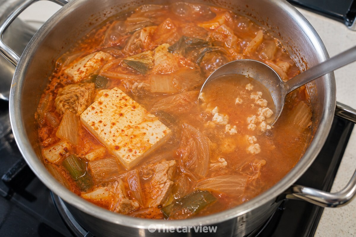 오래 끓여 부스러진 두부가 국물에 풀린 모습 / 기사 이해를 돕기 위한 생성형 이미지