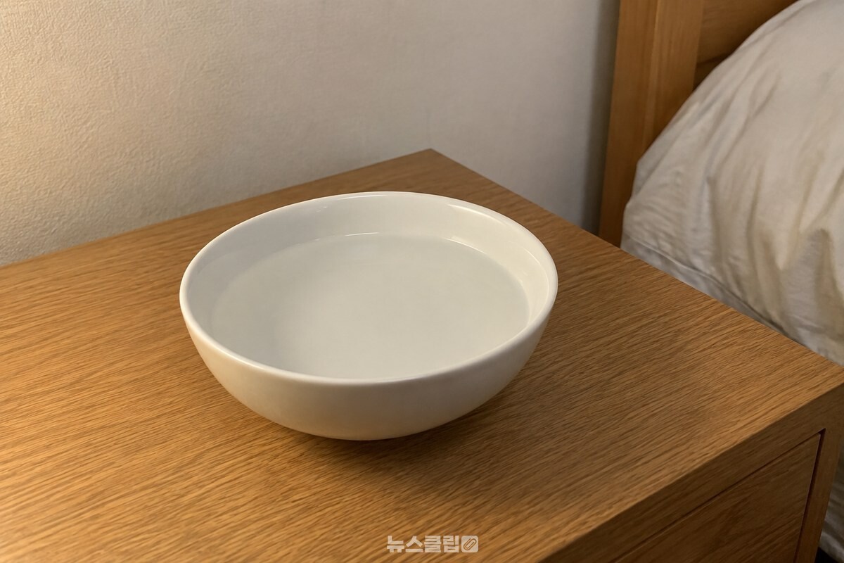 그릇에 고인 물은 공기와 맞닿는 면적이 좁아 증발이 더디다. / 기사 이해를 돕기 위한 생성형 이미지