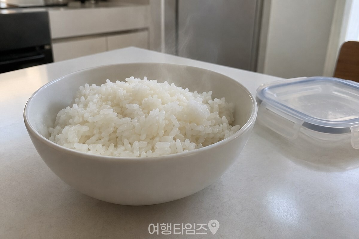 식는 동안 수분이 빠져나가기 전의 뜨거운 밥 / 기사 이해를 돕기 위한 생성형 이미지