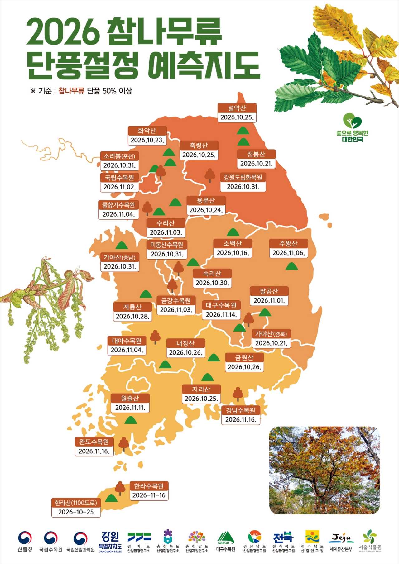참나무류 예측지도 / 사진=산림청