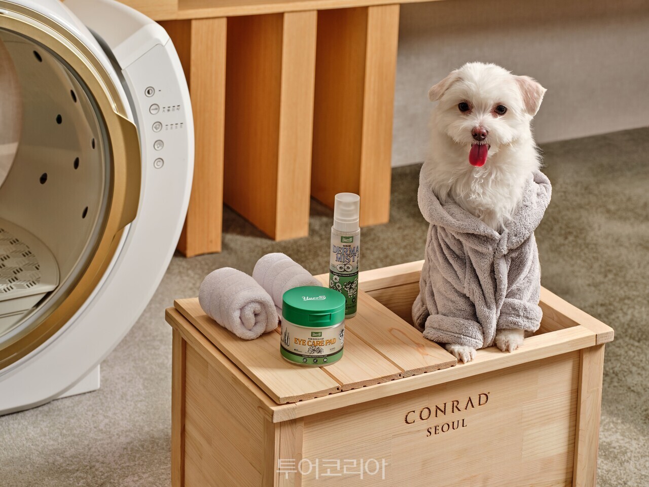 ‘펫 메종(Pet Maison)’ 패키지의 펫 전용 히노키 욕조  ‘펫 메종(Pet Maison)’ 패키지