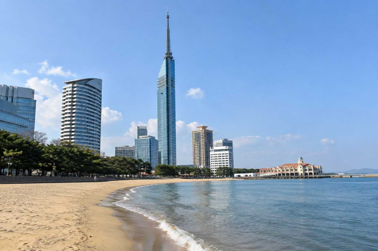모모치 해변과 후쿠오카 타워