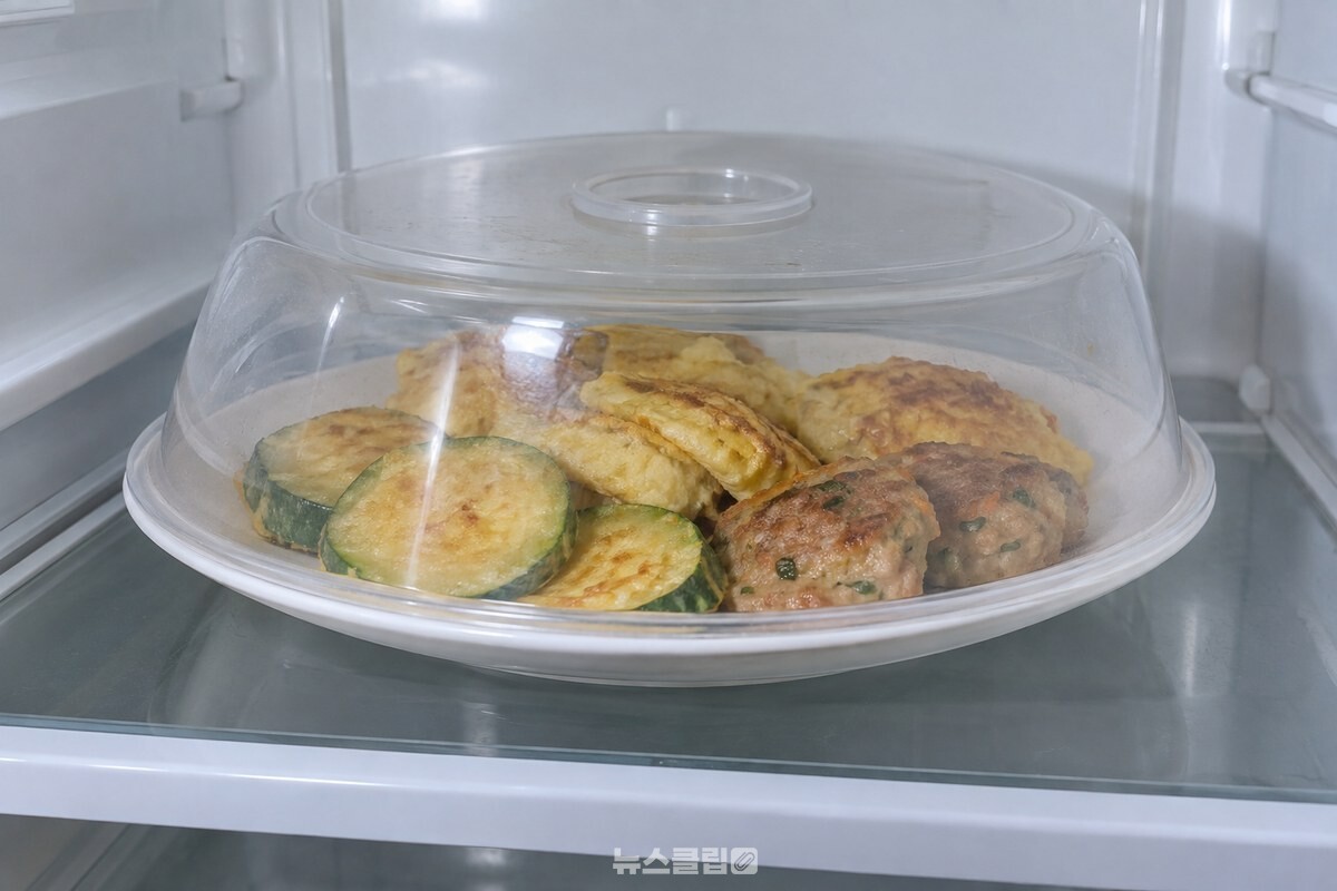 냉장 보관한 모둠전이 흰 접시에 남아 있는 모습. / 기사 이해를 돕기 위한 생성형 이미지